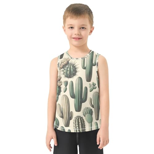 susiyo Cactus Plants Boys Sleeveless Tank Top Girls Athletic T Shirt2
