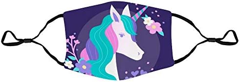 Boys Girls Kids Novelty Anti-dust Adjustable Reusable Face Protection Cute Colorful Unicorn Violet Mouth Face Decoration