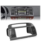 G-PLUS Center Dash Bezel Trim Compatible with Toyota Camry 2002-2006 Radio Bezel AC Air Vents Gray Dashboard Cover