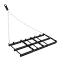PeakPursuit 4 ft Tow Behind Drag Harrow for ATV, UTV, Tractor & Mower, Heavy Duty Driveway Grader with Adjustable Bars & 72" Chain for Lawn Leveling, Yard Smoothing & Landscape Raking