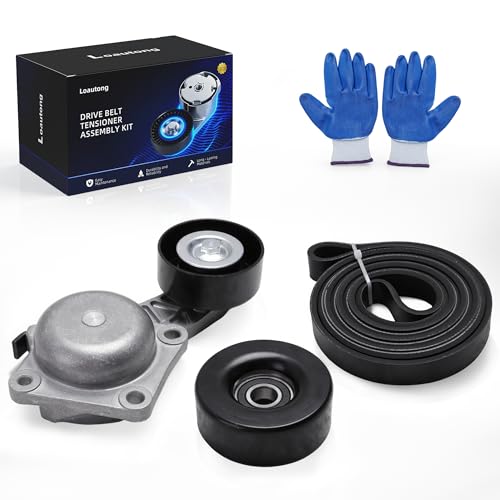 Loautong Serpentine Belt Tensioner Pulley Kit for Ford E-150/E-250 Econoline/E-350 Super Duty/F-150/F-250/F-350/Econoline/Excursion, 2002-2010, 38001, 38274 by Loautong - Used condition - US$55.83