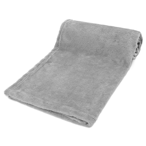 Aomig Hundedecke Katzendecken Waschbar Flauschig Decken Super Weich Fluffy Haustier Decken Kleine Mittlere Grosse Hunde Katzen Sofaschoner aus Coral Fleece für Transportbox Autos Betten Grau 95 * 80cm