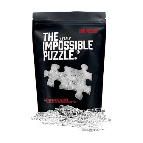 The Clearly Impossible Puzzle ® 100, 200, 500, 1000 Pieces Hard Puzzle for Adults Cool Difficult Puzzles Clear Hardest Puzzle - Difficult Funny Puzzle for Adults (200) Cover