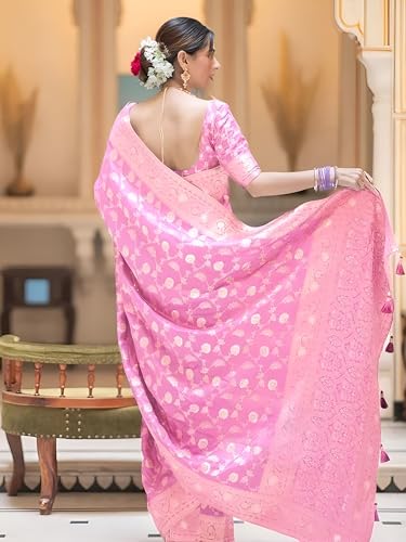Image of Yashika Women's Pure Kanjivaram Silk Saree Soft Banarasi Style Wedding With Blouse Piece | Saree For Women | New Sari