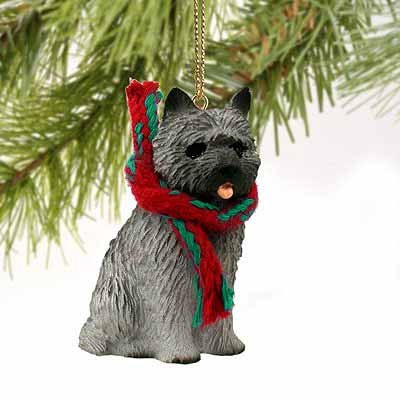 Conversation Concepts Cairn Terrier Tiny Miniature One Christmas Ornament - Delightful! (Gray)