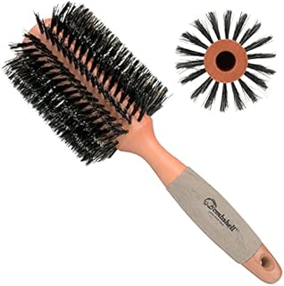 Bombshell Birch Wood Round Brush — Sustainable Boar Bristle Round Brush with Natural Birch Wood Handle, Round Hair Brush for Styling, Blow Out, and Curling