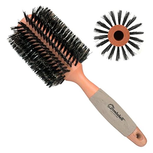 Bombshell Birch Wood Round Brush — Sustainable Boar Bristle Round Brush with Natural Birch Wood Handle, Round Hair Brush for Styling, Blow Out, and Curling