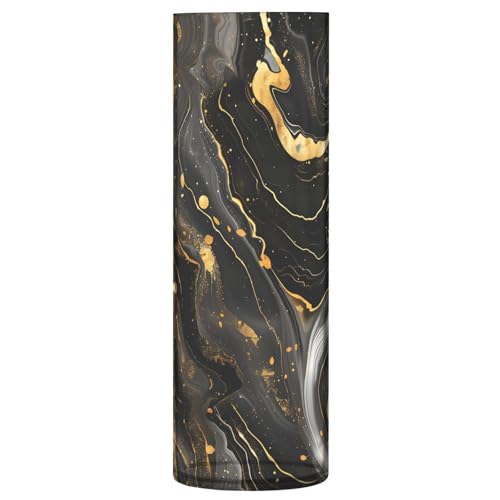 Jarrón de plástico de lujo con textura de mármol negro y dorado, jarrón de plástico creativo para decoración del hogar,...