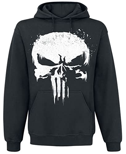 The Punisher Logo Crâne Graffiti Homme Sweat-Shirt à Capuche Noir L Cover