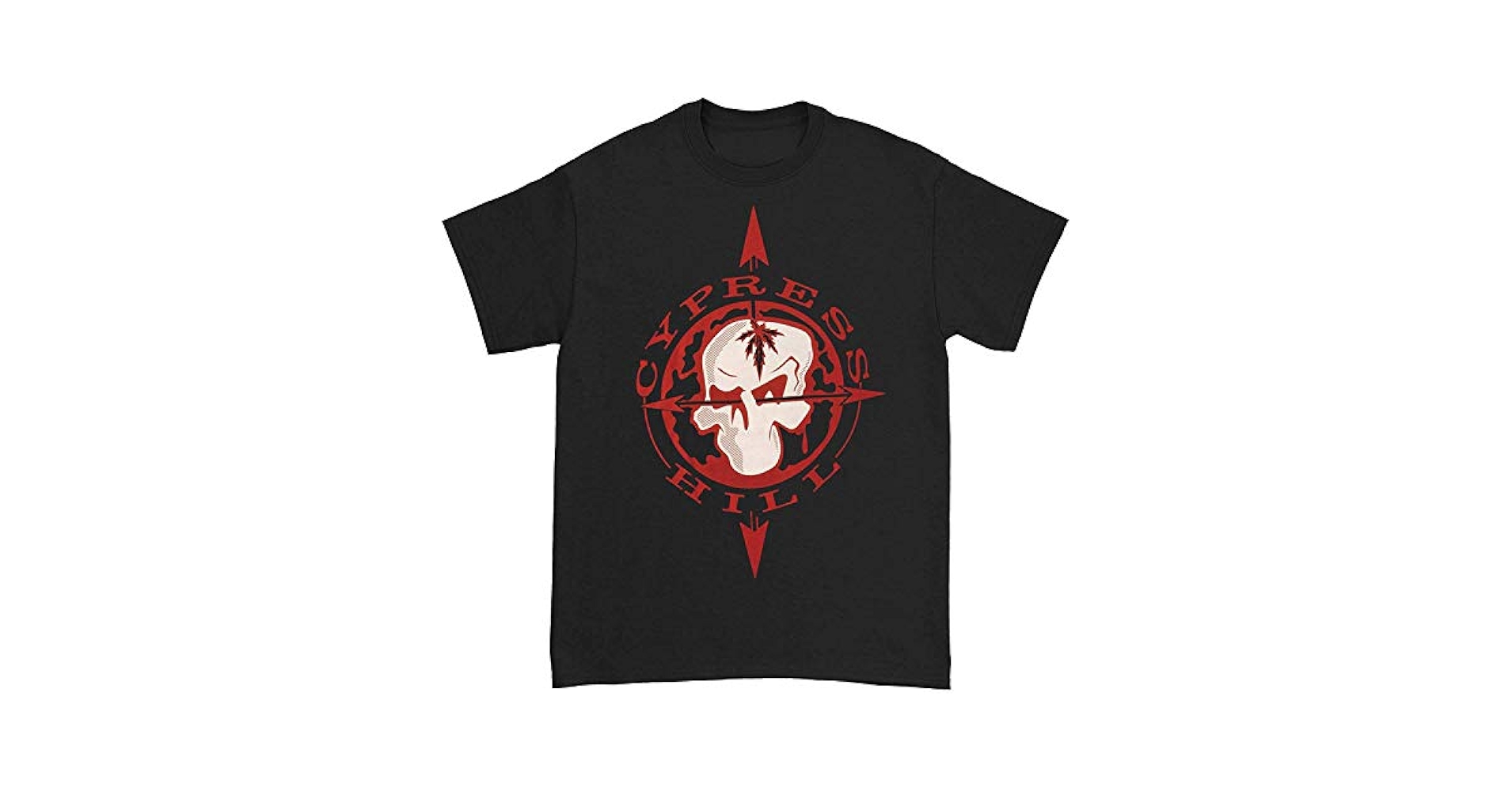 Cypress Hill グラフィックTシャツ 黒 Cypress Hill Men's Black Skull & Compass T-Shirt Large Black