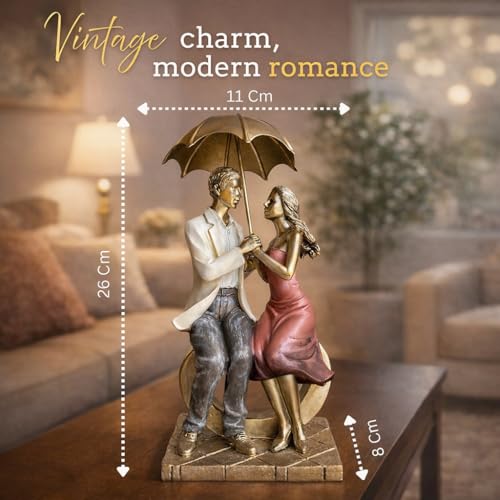 Image of ARMONIA Together Forever Romantic Couple Figurine for Home Decor | Premium Polystone European Showpiece | Best Valentine's Day Gift for Girlfriend, Wife, Boyfriend & Couples