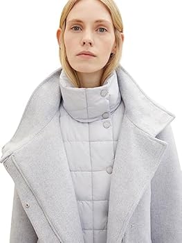 ジャケット・アウター Eaphi soft wool tailor coat gray TOM TAILOR 1037558 Women's Jacket, 25128 - Soft Light Grey