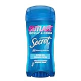 Secret Outlast Antiperspirant Deodorant for Women, 72hr Sweat & Odor Protection, PH Balancing Minerals, Clear Gel, Shower Fresh Scent, 2.6 oz