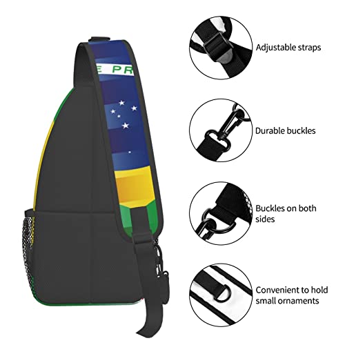 Mochila cruzada unisex negra estilo banderas miniatura 6