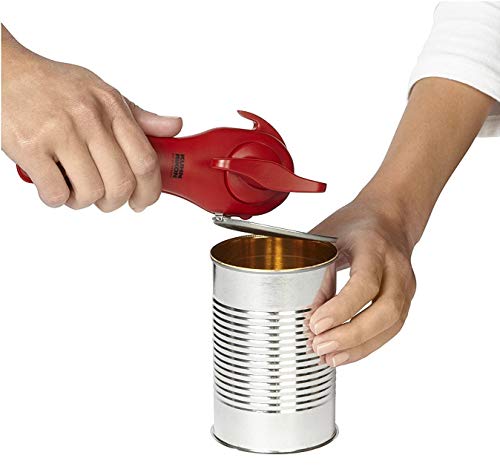 Kuhn Rikon Slim Safety Smooth Touch Can Opener, No Sharp Edges, Lidlifter®+ 6.5" Black #TOP3