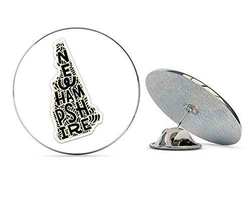 New Hampshire Shape Cute Letters Native Local Metal 0.75