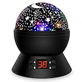 ♫ Proyector más brillante Iluminación estrellada: la lámpara de proyección star star de segunda generación con 4 piezas de bombillas LED de 1 * 0.8W de luz cálida y 3 * 0.5W de colores, un cielo estrellado más brillante.