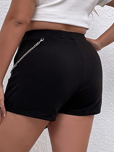 WDIRARA Women's Plus Size Wrap Asymmetrical Hem Chain Strap Skort Skirt Shorts2