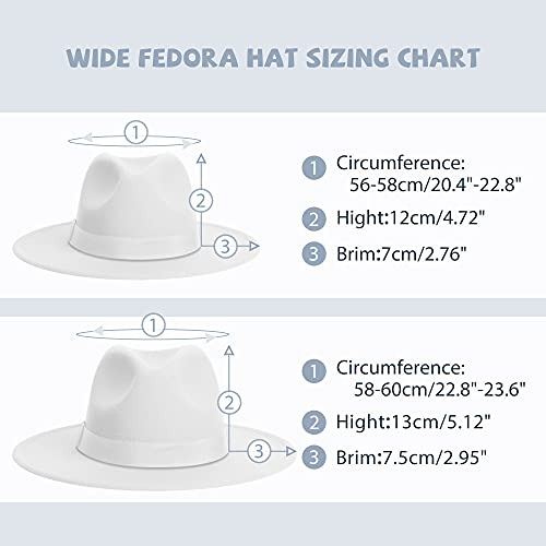 Image of Womens & Mens Fedora Hats, Wide Brim Fedora Hats for Women Men