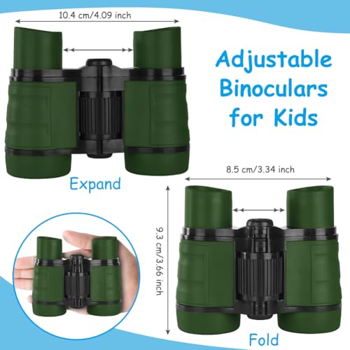 OSDUE Fernglas für Kinder, Spielzeug, Spielzeug, stoßfestes, für Jungen und Mädchen im Alter von 3–7Jahren, für Vogelbeobachtung, Jagen, Wandern, Geburtstagsgeschenke(Armeegrün)