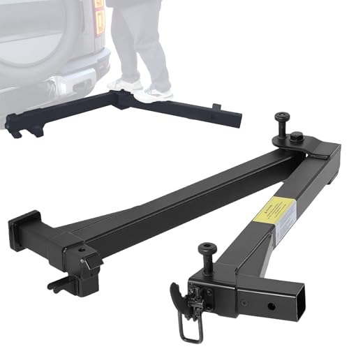 Swing Away Hitch Adapter 120-Degree Swing Arm Fits 2-Inch Receiver 320 lbs Weight Capacity Hitch Mounted Bike Carrier Extension Attachment for Cars Trucks SUVs Vans (Passenger Side)