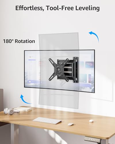 Image of MOUNTUP Full Motion TV Wall Mount for Most 13-42 inch TVs, 21.7'' Long Extension Articulating Arm with Swivel Tilt Rotation, Corner TV Mount Wall Bracket for Monitor, Max VESA 200x200mm, Holds 44 lbs