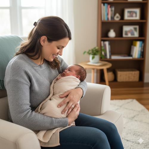 Muslin Swaddle Baby Blankets - 2 Pack, 100% Cotton, Soft & Breathable