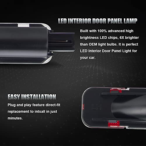 Luces LED interiores para puertas rojo y blanco para camioneta miniatura 5