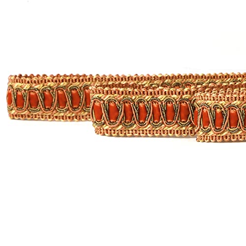 Bordure tressee polyester orange resistant et souple de 6 metres
