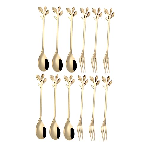 SOLUSTRE 12Piezas Cucharas y Horquillas Inoxidable Cucharas Fiestas y Celebraciones