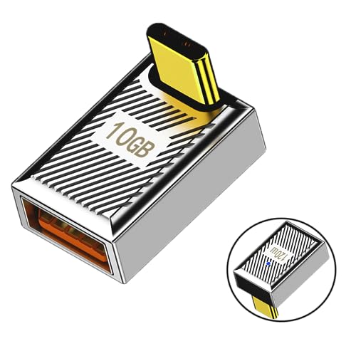 WLGQ USB3.1 Type C Male to A Female Elbow 120w Charging Adapter 10Gbps Aluminum Alloy 90 Degree Shell Right Angle Elbow, USB CM-AF 03 - Image 2