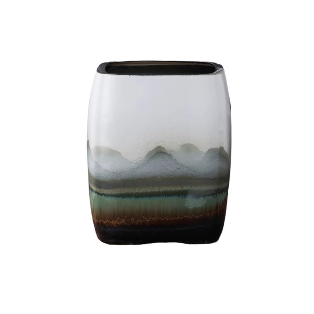 HLHLOP777 Flower Pot Chinese Ceramic Flowerpot, Jingdezhen Square Retro Living Room Decoration, Bonsai for Home Use House Plants, Succulents, Flowers