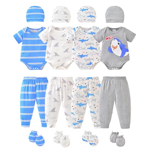 Image of Baby Layette Sets Unisex Newborn Baby Boys Girls Essentials Gift Set 16-Piece Infant Baby Outfit Clothes