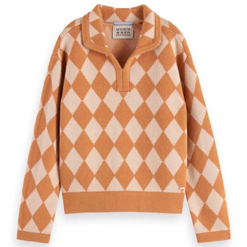 Checkerboard Collared Knit Pullover for Girls by Scotch & Soda