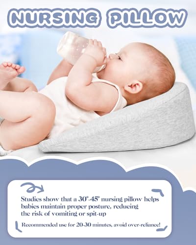 Image of Memory Foam Wedge Pregnancy Pillow for Sleeping, Maternity Pillow for Pregnant Women, Pregnancy Wedge Support for Belly Back Legs, Small Pregnancy Pillow 15x13 inch, Washable Cover, Grey
