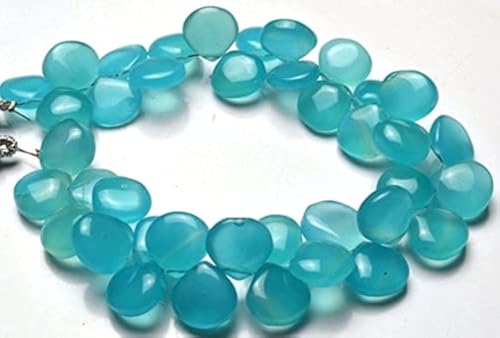 Chalcédoine bleu ciel en forme de cœur pour la création de bijoux uniques - 2