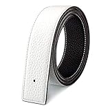 Vatee's Reversible Genuine Leather Belts For Men/Women Replacement Belt Strap Without Buckle 1.25'(32mm) Wide 37'(95cm) Long White & Black