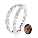Surgical Steel Conch Piercing Jewelry 16G Cartilage Earring Double Nose Hoop Ring Silver Septum Helix Tragus Rook Daith Lobe Lip Nose Piercing 10mm