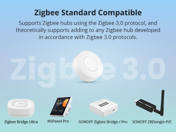 Image of SONOFF Zigbee Switch, SNZB-01P Wireless Push Button, Supports to Create Smart Scenes, Trigger the Connected Devices on eWelink APP with Three Control Options, SONOFF ZigBee Bridge Required, 2Pack