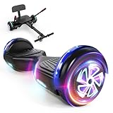 LIEAGLE Scooter Seat Attachment, Adjustable Frame Length Self Balancing Scooter Go Kart Combo with Bluetooth Speaker, LED Wheel Lights for Kids Teenagers Adults