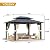 YOLENY 12’x 14’ Gazebo with Galvanized Steel Roof, Double Roof Design with Anti-Rust Coating, Outdoor Gazebos with Curtains and Netting, Sunshade for Gardens, Lawns, Deck