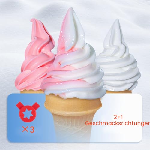Foto von VEVOR Kommerzielle Softeismaschine 22-30 L/h Profi-Eismaschine mit LCD-Display, 3 Geschmacksrichtungen, Edelstahltrichter, Desktop-Design für Gastronomie & Gewerbe