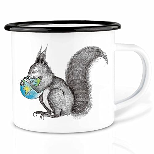 Ligarti Tiermanufaktur Tasse en émail Motif écureuil