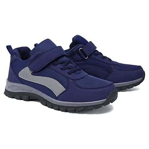 Image of LEADER SHOW Men's Comfortable Walking Shoes Non-Slip Safety Casual Sneakers for Elderly Strap Closure