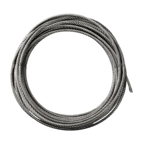 10M Cable de Acero Inoxidable, 7 x 19 Cuerda de Alambre de Acero Inox, Trabajo Pesado Cables Metalicos para Interior Exteriores Cable Barandilla (5 mm)
