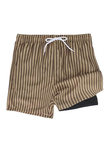 2 in 1 Men's Hawaii Print Swim Trunks with Compression Liner 5