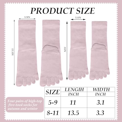 Image of Bencailor 4 /12Pairs Women Toe Sock Five Toe Sock