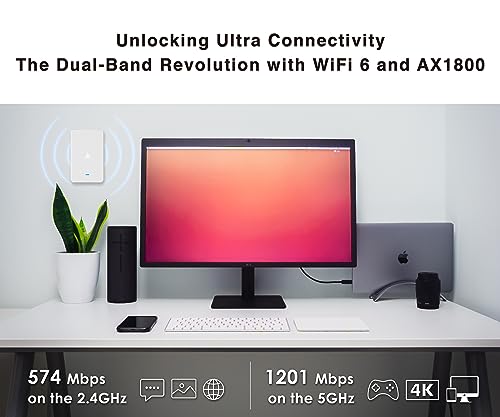 Image of BROWAN WiFi 6 Access Point AX1800 in-Wall Wifi6 Router (MI13) Support PoE Passthrough WPA3 MU-MIMO for Hotel, Office Meeting Room, Home Networking Dual-Concurrent Antennas