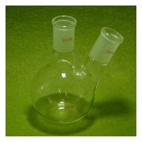 Flacon à fond plat 250 ml 24/40 deux cols pour montages de distillation