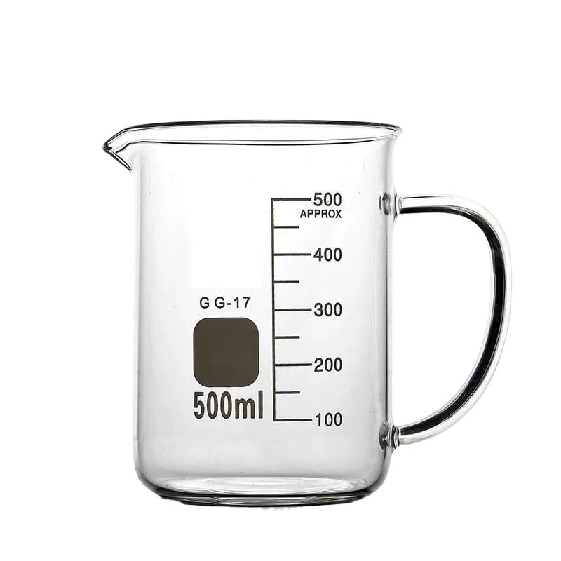 Zlewka laboratoryjna z dziobkiem, Zlewka ze szkła borokrzemianowego z rączką Miarka 50-800ml 2szt(100mlx2pcs)